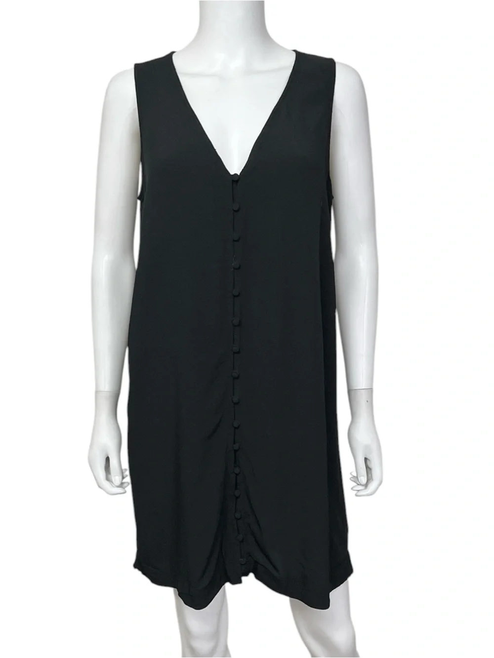 Madewell Heather Button Front Dress in True Black - sz Medium